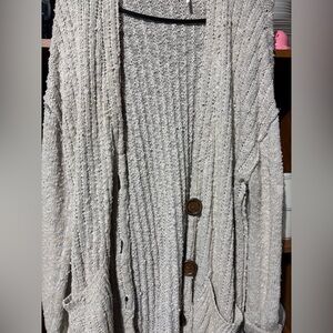 Free People Cream Knit Cardigan